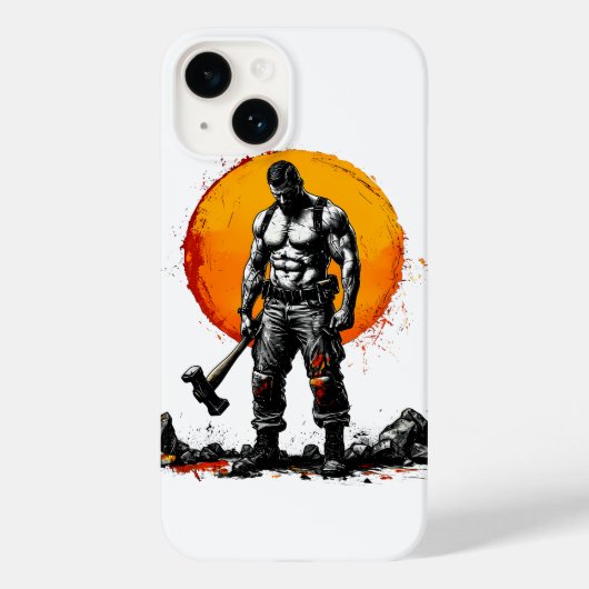 戦士の野蛮な中世ファンタジーの謙虚さ Case-Mate iPhoneケース (裏面)