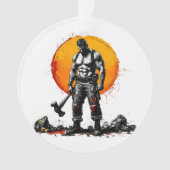 戦士の野蛮な中世ファンタジーアクリルオーナメント オーナメント (正面)