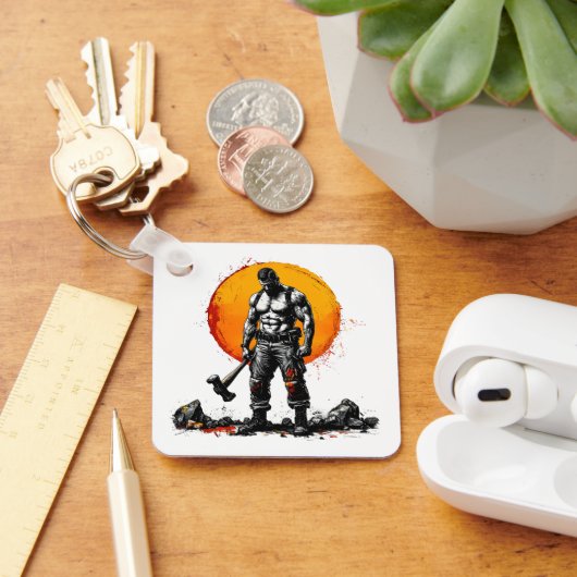 戦士の野蛮な中世ファンタジーハマー・キーチェーン キーホルダー (デスク)