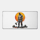 戦士の野蛮な中世ファンタジーハンマーデスクマット デスクマット (正面)