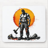 戦士の野蛮な中世ファンタジーハンマーマウスパッド マウスパッド (正面)