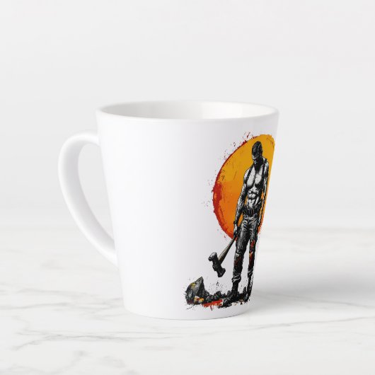 戦士の野蛮な中世ファンタジーhummerLatte Mug カフェラテマグ (左アングル)