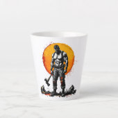戦士の野蛮な中世ファンタジーhummerLatte Mug カフェラテマグ (正面)
