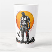 戦士の野蛮な中世ファンタジーhummerLatte Mug カフェラテマグ (正面)