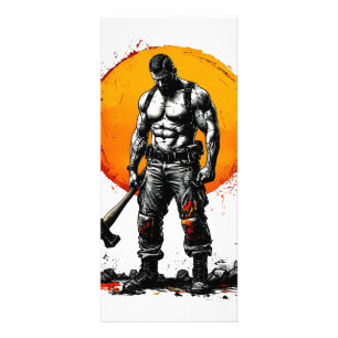 戦士の野蛮な中世ファンタジーhummerRackカード ラックカード