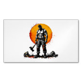 戦士の野蛮な中世ファンビジネスカードマグネット マグネット名刺 (正面)