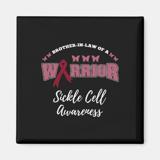 戦士の鎌状赤血球の認識度の義理の兄弟 マグネット (正面)