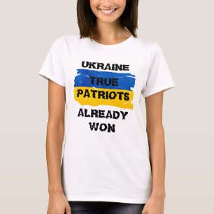 戦士の青と黄ウクライナ国旗 Tシャツ