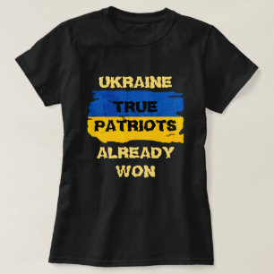 戦士の青と黄色のウクライナ国旗 Tシャツ