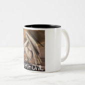 戦士のWhyteのフクロウのコーヒー・マグ ツートーンマグカップ (正面右)