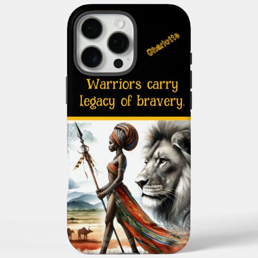 戦士はアフリカを背景に背が高い Case-Mate iPhoneケース (裏面)