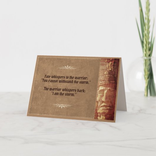 戦士は「私は嵐だ」とささやく。 カード (正面)