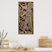 戦士を描いたレリーフ、 浮き彫り ポスター (キッチン)