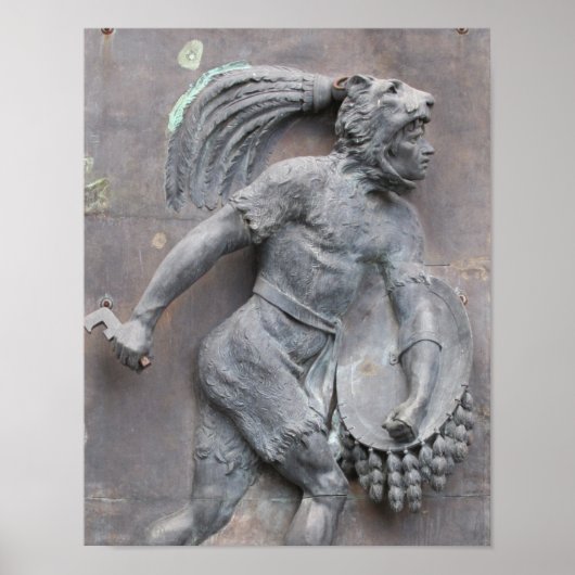 戦士アステカの石彫り ポスター (正面)