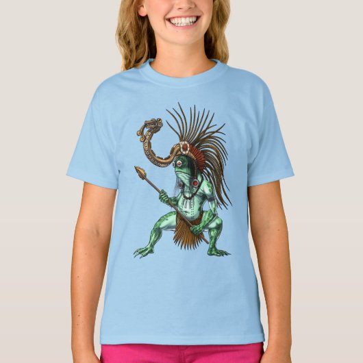 戦士アステカ神カヤトル Tシャツ (正面)