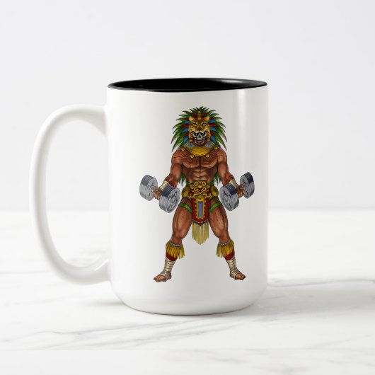 戦士アステカ重量挙げ ツートーンマグカップ (左)