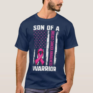 戦士アメリカ国旗の息子の母がんSupp Tシャツ