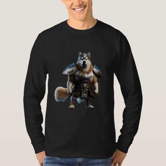 戦士アラスカンマラミュート犬、軍用アラスカ犬 Tシャツ (正面)