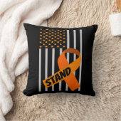 戦士オレンジリボン白血病がん認識度 クッション (ブランケット)