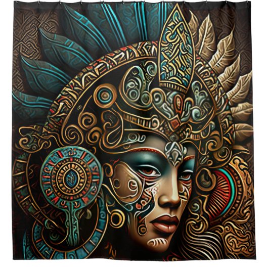 戦士カラフルプリンセスシャワアステカーカーテン シャワーカーテン (正面)