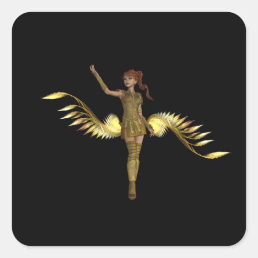 戦士ガールステッカー スクエアシール (正面)