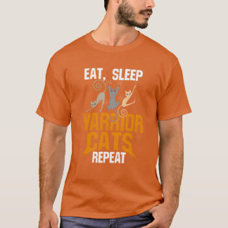 戦士キャットギフト食べスリープウォリアキャットレボーイ Tシャツ