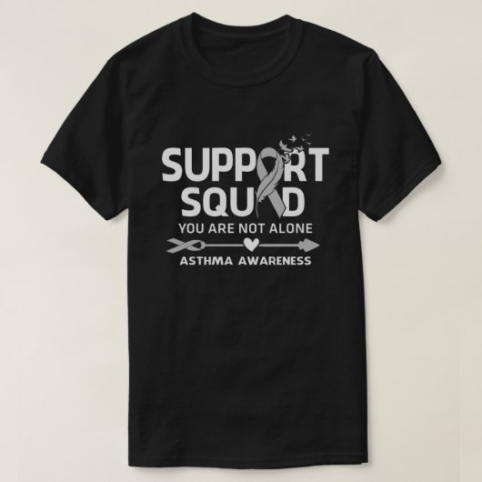 戦士サポートスクワッドぜんそく認識度羽毛 Tシャツ (デザイン正面)