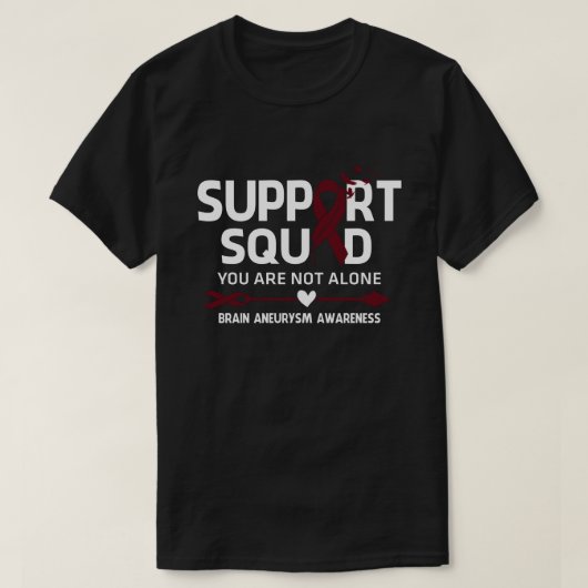戦士サポートスクワッドブレイン動脈瘤認識度Fea Tシャツ (デザイン正面)