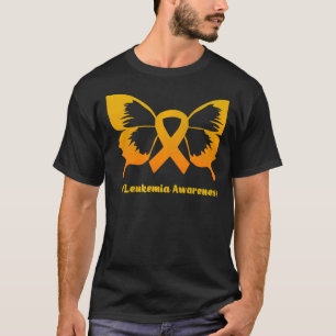 戦士サポートスクワッドAオレンジ色のバタフライ白血病 Tシャツ