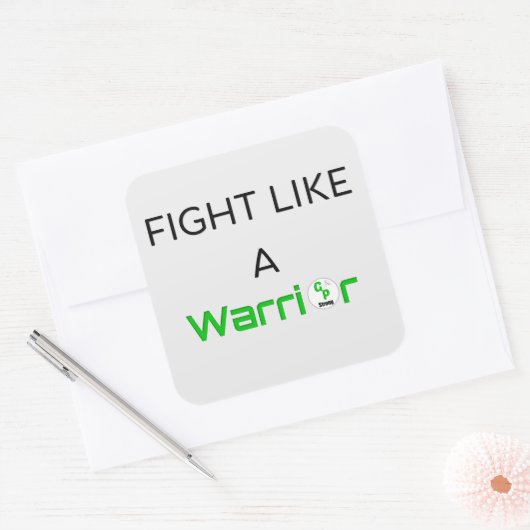 戦士ステッカーのように戦う スクエアシール (封筒)