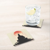 戦士スピリットサムライサンセット瞑想 スクエアペーパーコースター (インサイチュ)