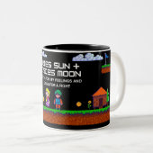 戦士ドリーマー – 牡羊座サン，魚座ムーン〔占星術の〕十二宮図ムー ツートーンマグカップ (正面右)