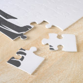 戦士ネコのシルエット – 背景色を選択 ジグソーパズル (側面)