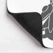 戦士ネコのシルエット – 背景色を選択 マウスパッド (コーナー)