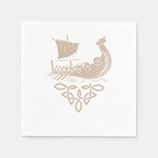 戦士ノルス神話バイキング船ヴァルハラギフト スタンダードカクテルナプキン (正面)