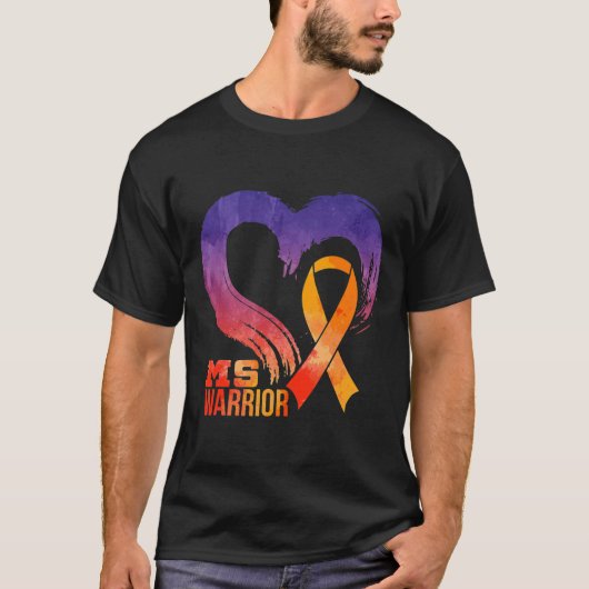 戦士ハート多発性硬化症認識度月1 Tシャツ (正面)