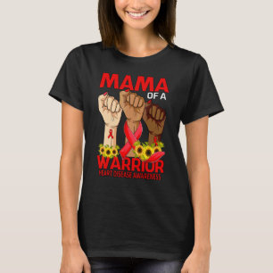 戦士ハート病認識度太陽の手ママ Tシャツ