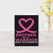 戦士ピンクのリブの乳がんハート カード (黄色い花)