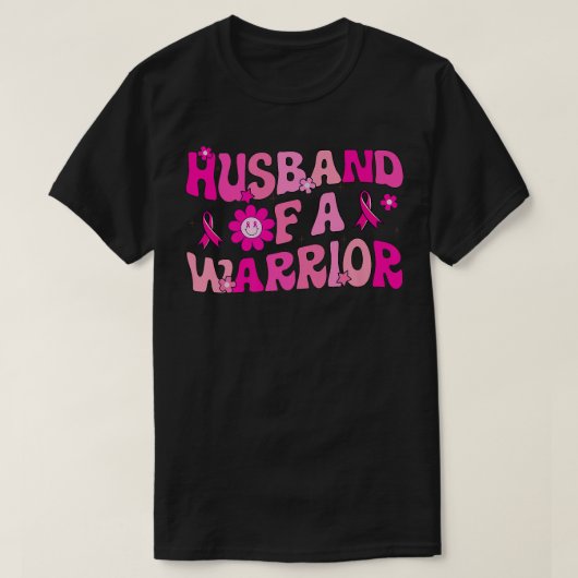 戦士ピンクリボン乳がんSupの夫 Tシャツ (デザイン正面)
