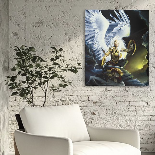 戦士ファンタジーエンジェルソード メタルプリント (クリエイターアップロード済み)