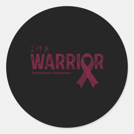 戦士ブルガンディリボンアミロイドーシス認識度 ラウンドシール (正面)