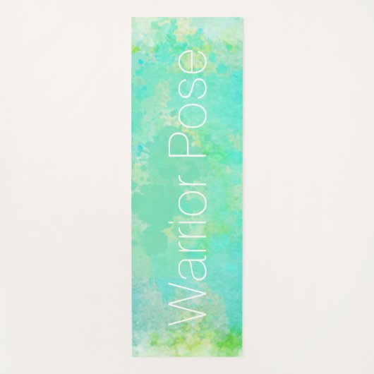 戦士ポーズマウンテンポーズウォーターのカラー抽象芸術 ヨガマット (正面)