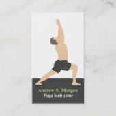 戦士ポーズ男性トレーナーヨガビジネスカード 名刺 (正面)