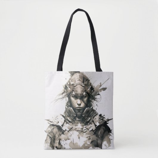 戦士ポートレート絵を描の歴史的な冒険 トートバッグ (正面)