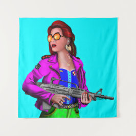 戦士モダン タペストリー