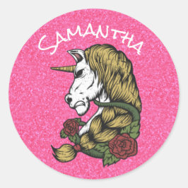 戦士ユニコーンパーティープライドピンク ラウンドシール