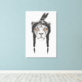 戦士ライオン キャンバスプリント (インサイチュ (ウッドフロア))