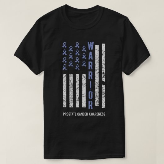 戦士ライトブルーリボン前立腺がん待ち受け Tシャツ (デザイン正面)