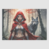 戦士リトル・レッドとオオカミのデコパージュ 薄葉紙 (正面)