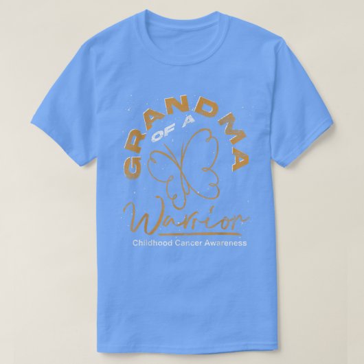 戦士リボン小児癌に気付いている祖母 Tシャツ (デザイン正面)